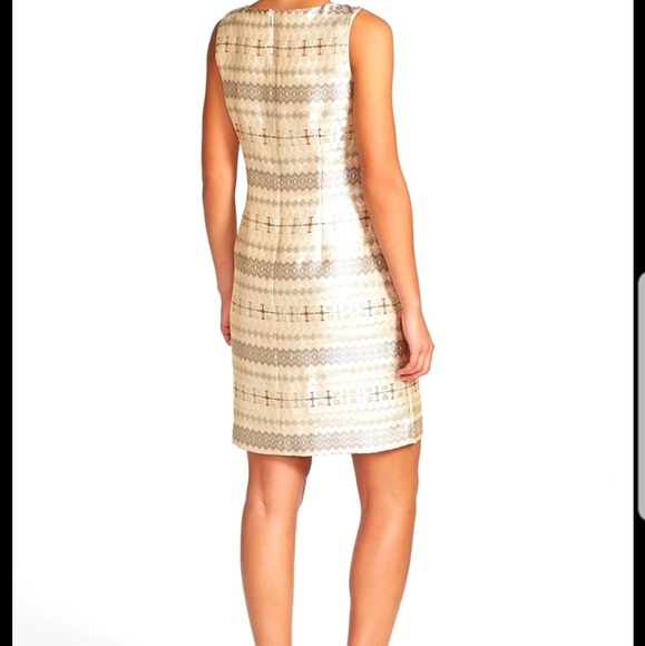 Eliza J metallic sheath 10 embellished brocade - Picture 2 of 8